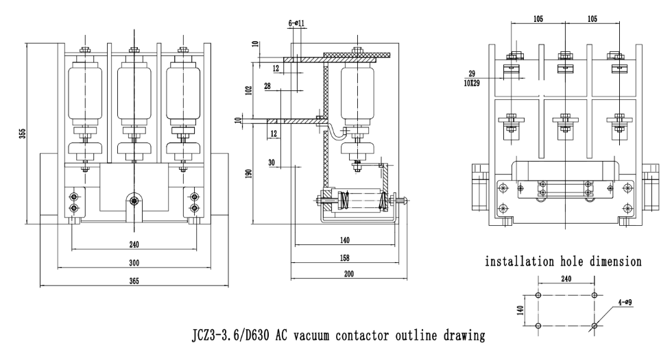 JCZ3-3.6/200/400/630系列真空接触器